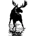 Vector illustraties van moose vanaf de achterkant