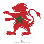 Marockos flagga heraldiskt lejon