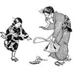 日本のママと子供