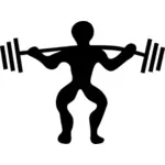 Vector silhouette of man powerlifting