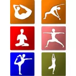Vector icons of yoga positions