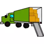 Ouvert de déménagement camion vector clipart