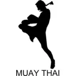 Muay Thai de sport silueta vector miniaturi
