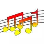 Imagen vectorial de notas musicales