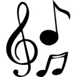 Imagen de silueta de notas musicales