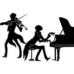 Klassieke musici vector silhouet