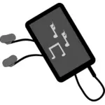 Music player with earphones vector image