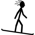 Snowboarder Stick Mann Vektor