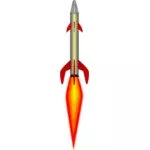 Utrymme raket full effekt flyg vektorritning