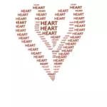 Herzform umgebenen Wörter Vektor-Bild