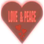 Любовь и мир в сердца векторное изображение