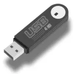 Flash USB klíčenky s stín vektorové ilustrace