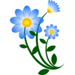 Синий цветочный мотив
