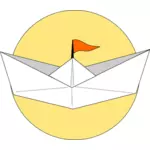 Origami aluksen vektorigrafiikka