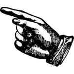 Vektortegning manns hånd fingeren ut