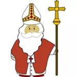 St Nicholas dengan gambar vektor salib-Nya