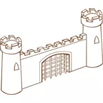 Vektor ilustrasi peran bermain permainan peta ikon untuk gerbang benteng