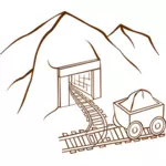Papel de dibujo vectorial jugar icono de mapa del juego para una mina