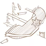 Vektor-Illustration der Rolle spielen Spiel Kartensymbol für ein Schiffsunglück
