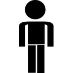 Векторный рисунок черный мужской палку фигура