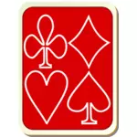 Jeux de cartes verso rouge avec le blanc de dessin vectoriel