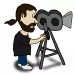 Filmmaker comic character vector image