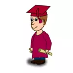 Abschluss-Schüler-comic-Figur-Vektor-Bild