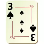 Three of spades playing card vector illustration