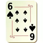 Six of spades playing card vector illustration
