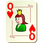 Queen of hearts vector clip art