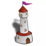 מגדל עגול עם דגל וקטור