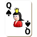 Královna piky hrací karta vektorové grafiky