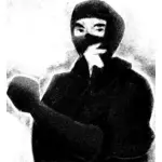 Vector graphics of sprayed-on image of a ninja