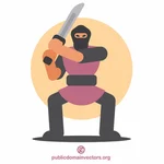 Ninja krijger met een zwaard