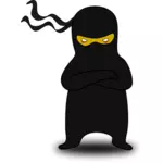 Ilustraţie vectorială a ninja negru spermatosoid