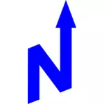 Biru N menunjuk '' utara ''