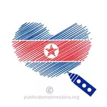 דגל קוריאה הצפונית בצורת לב