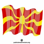 Macedonia Północna macha flagą