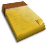 Caderno com páginas amarelas