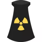 Vektorigrafiikka ydinvoimalan mustasta ja keltaisesta kuvakkeesta