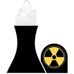 Nuclear plant black and yellow clip art