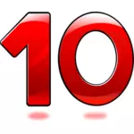 Vector image of glossy number ten