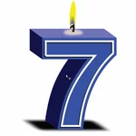 Numero sette con candela