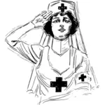 Verpleegkundige op oorlog vector illustraties