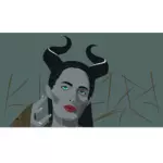 Woman on dark background vector clip art