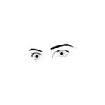 Immagine di vettore degli occhi umani sorpresi guardare in bianco e nero