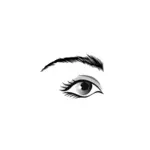 Female eye grayscale image
