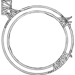 Oneven cirkel frame vector tekening
