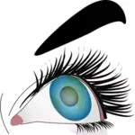 एक नीले महिला आँख का क्लोज़-अप का चित्रण