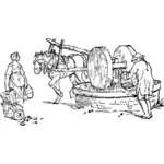 Immagine di vettore di vecchio mulino di sidro